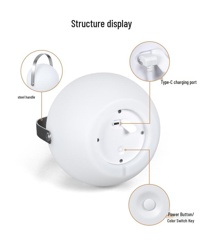 European-Style LED Table Lamp: Egg-Shaped Remote Control Bedside Night Light with USB Charging for Bedroom Ambiance