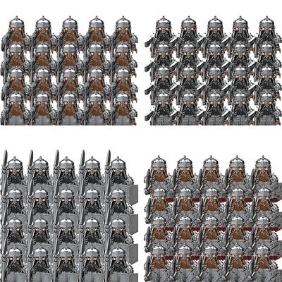 Bloco de construção de grupo de cavaleiros medievais, figuras militares, acessórios, peças de modelo de guerreiro, brinquedos diy para crianças, 20 peças