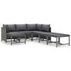 VidaXL Garden Furniture Set 7 Pcs with Cushions Wicker Resin Grey
