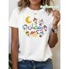 Ramadan Kareem Arabic Lantern Crescent Moon Graphic Print T-Shirt | Women'S Spring-Summer Short-Sleeve Crew-Neck Casual T-Shirt, Daily Leisure,