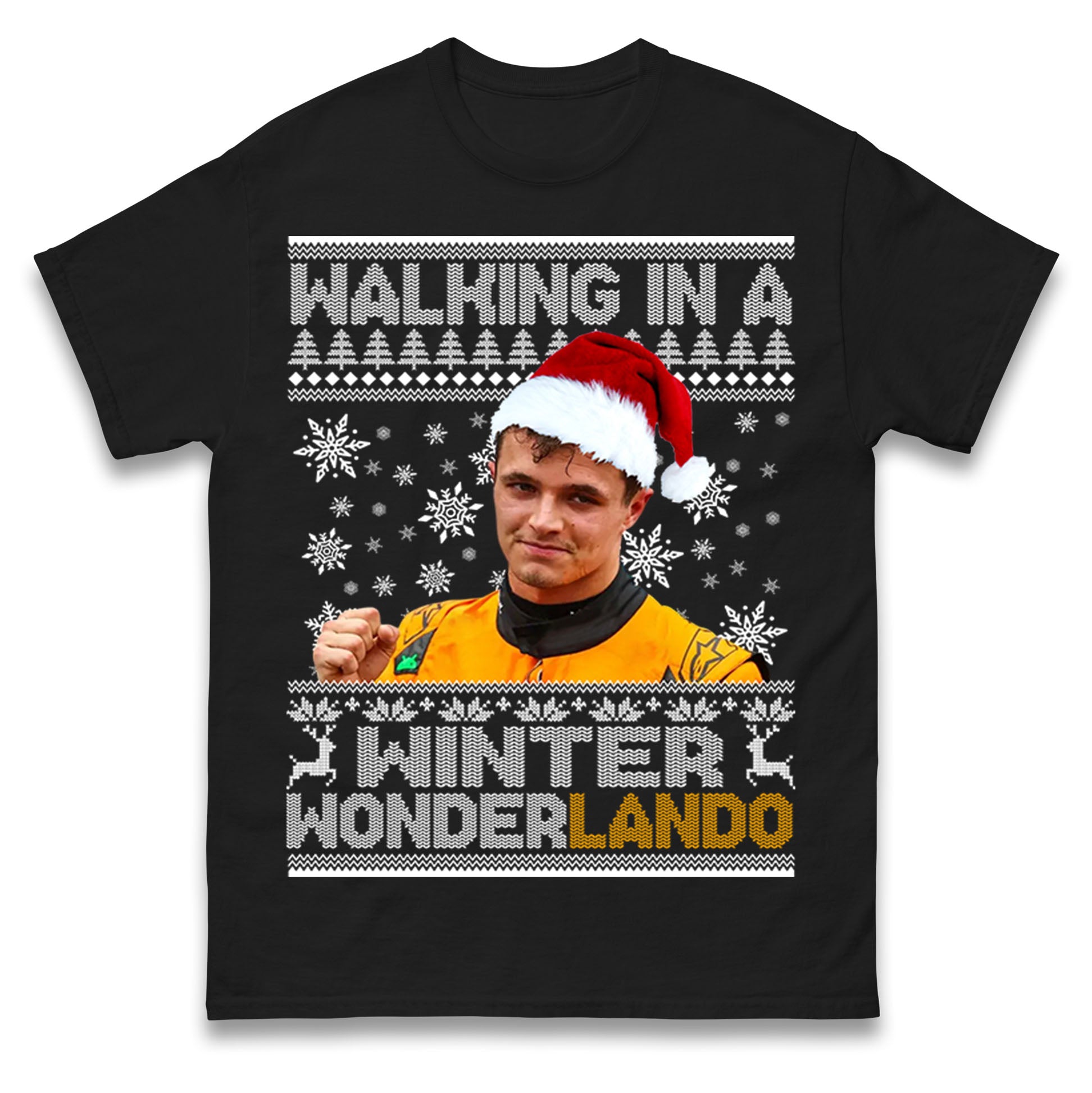 Lando Norris Christmas T Shirt Tshirt Mens Womens Unisex Tops Tees 4XL