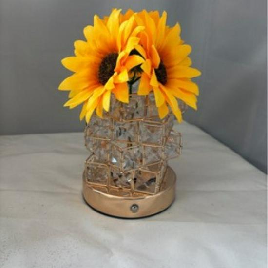 Sunflower Crystal LED Night Light - Rose Design for Bedroom or Desktop Décor, Perfect Birthday Gift