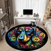 1pc Floral Dog Artwork Chair Carpet for Office, Soft, Non-Slip Polyester Mat, Office, Living Room, Bedroom, Durable Polyester Yy251207119