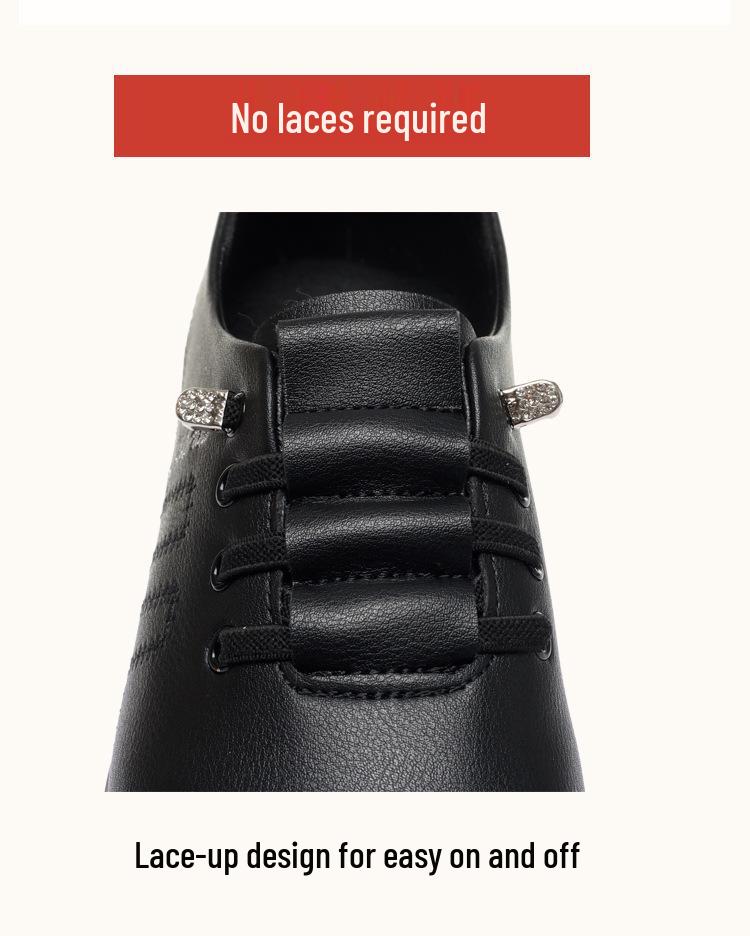 Soft Leather Mom Shoes: Autumn Comfort Deep Mouth Slip-Ons for Middle-Aged & Elderly Women with Soft Sole & Upper