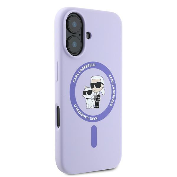 Karl Lagerfeld Klhmp16Sscmkcrhu Iphone16 6.1 Fioletowy/Purple Hardcase Silicone Karl&Choupette Ring Magsafe