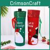 Colorful Red And Green Embroidered Wine Bottle Cover Perfect For Christmas Decoration