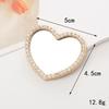 Sense of Advanced Butterfly Heart Shaped Girls Gem Make Up Mirror Liquid Metal Style Women Mini Portable Handheld Mirror