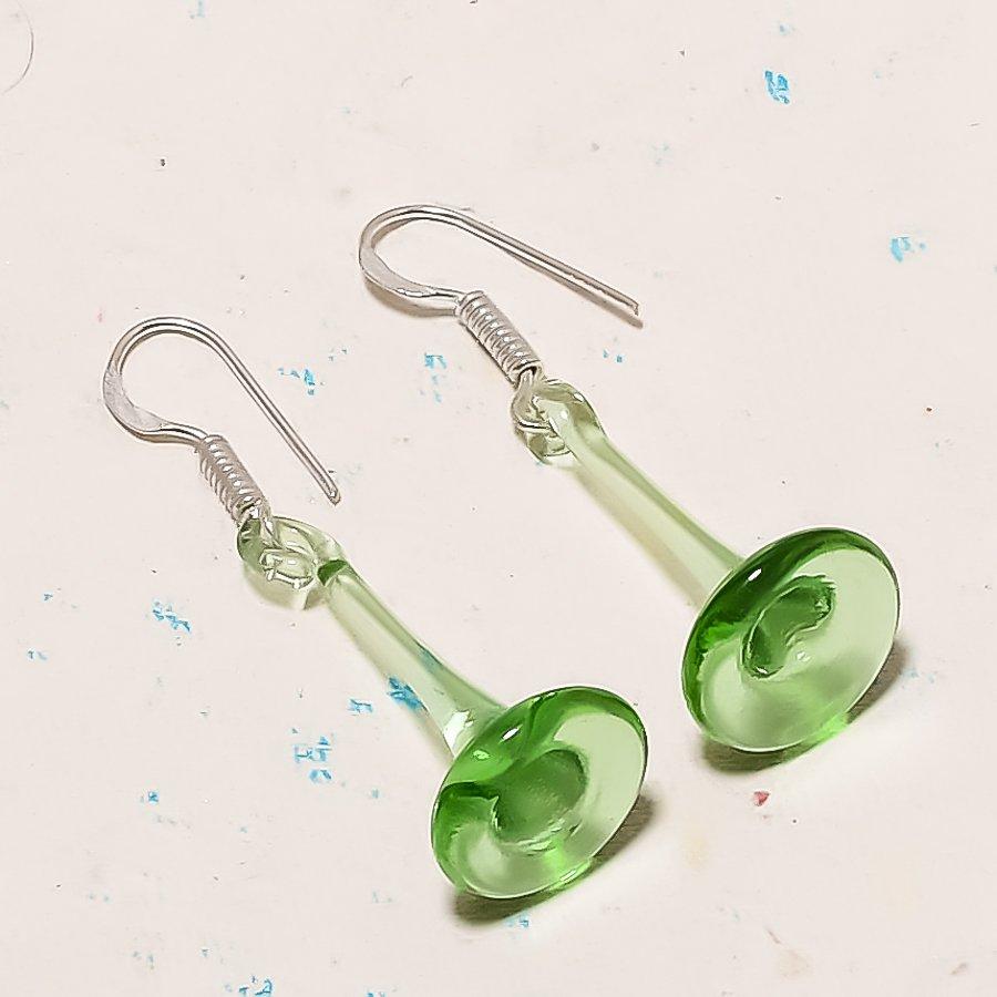 Natural Peridot Gemstone Handmade 925 Sterling Silver Jewelry Earring 1.77 AE-12853