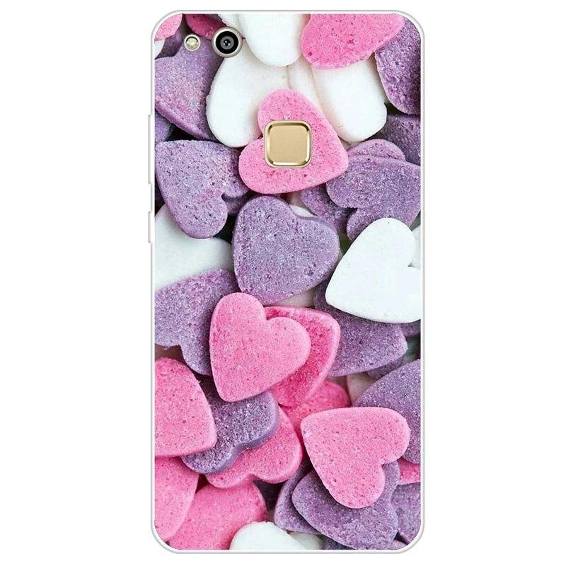 

для Huawei P10 lite Case Silicone Cover Case for huawei P10 Soft TPU Back Cover Cute Cartoon Cat Flower Phone Case Coque Etui Huawei P10