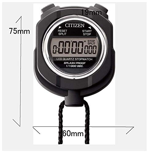 RHYTHM Citizen Stopwatch Digital 055 Water-Resistant Black CITIZEN 8RDA55-002