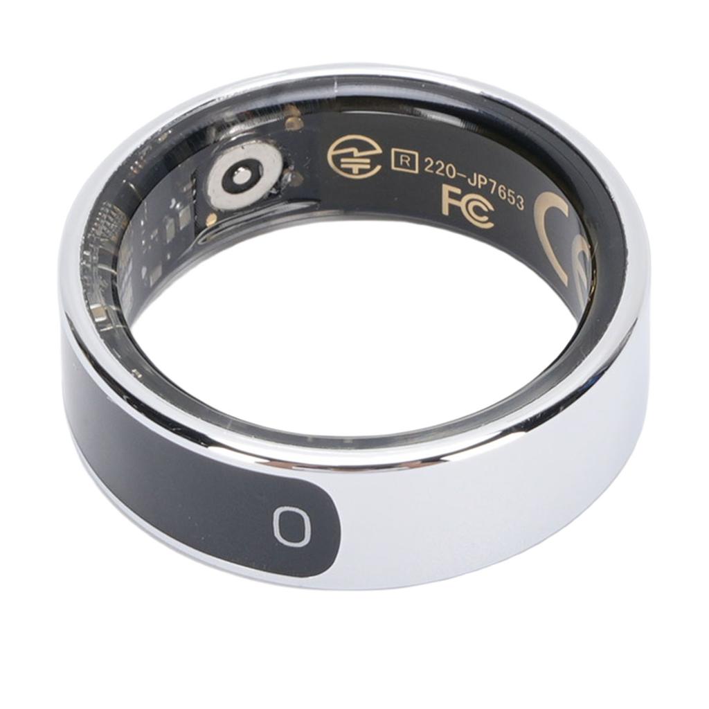 Smart Ring with Display Screen Gesture Control Fitness Ring Step Counter Multiple Sports Modes Silver Size 8 (18.2mm