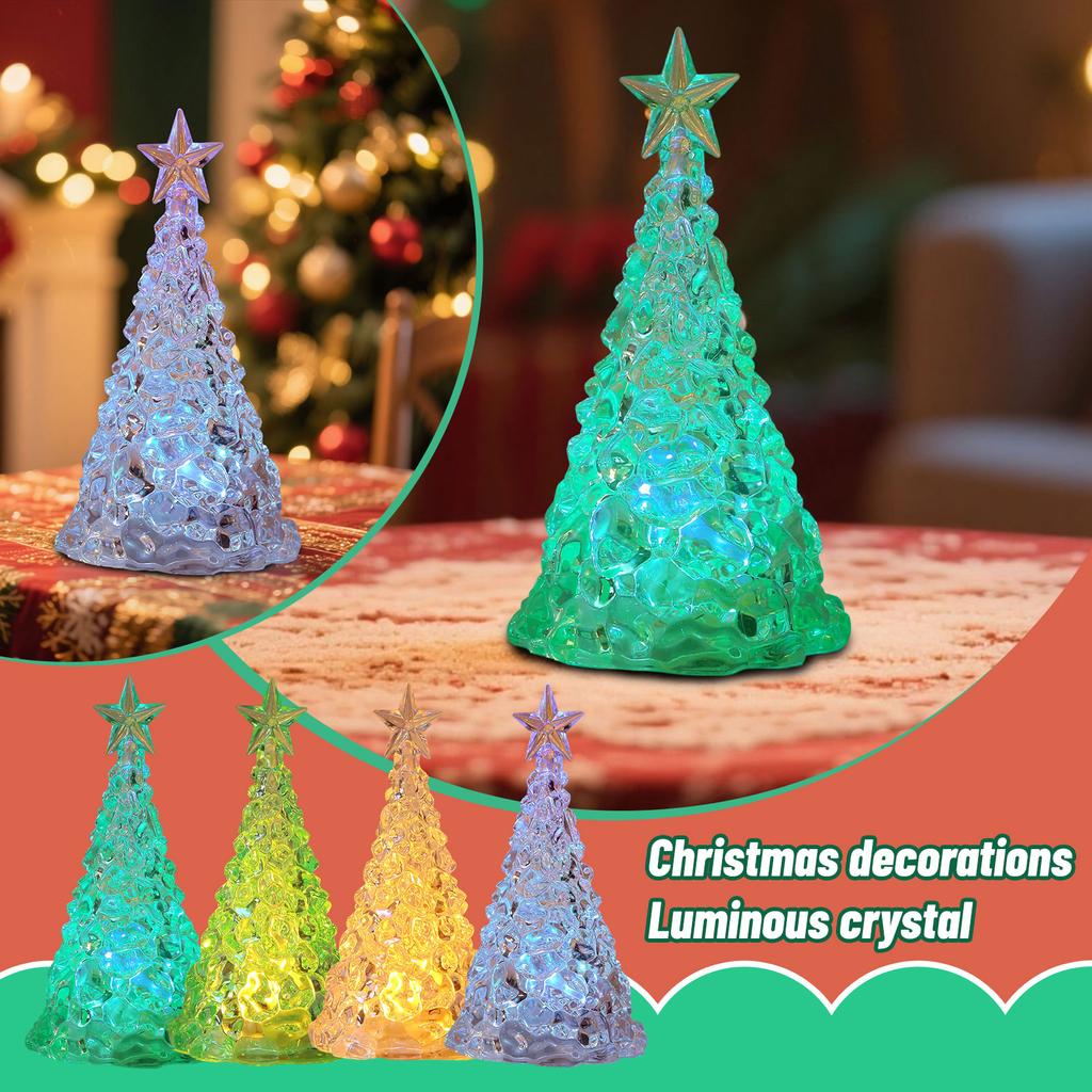 Christmas Decorations Luminous Crystal Christmas Tree Desktop Window Display Children's Christmas Gift