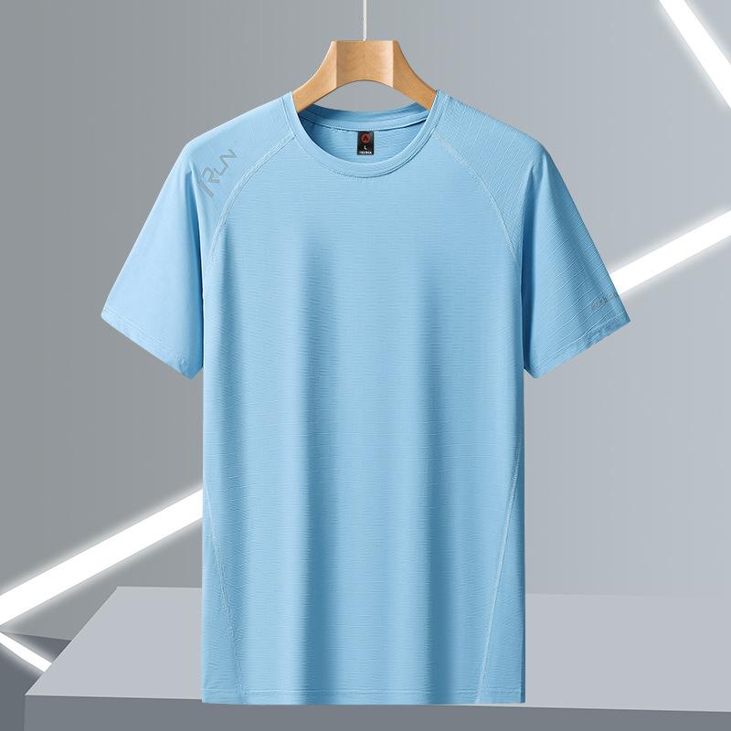 Short Sleeved Breathable Ice Silk Short Sleeved Summer Sports and Leisure T-shirt