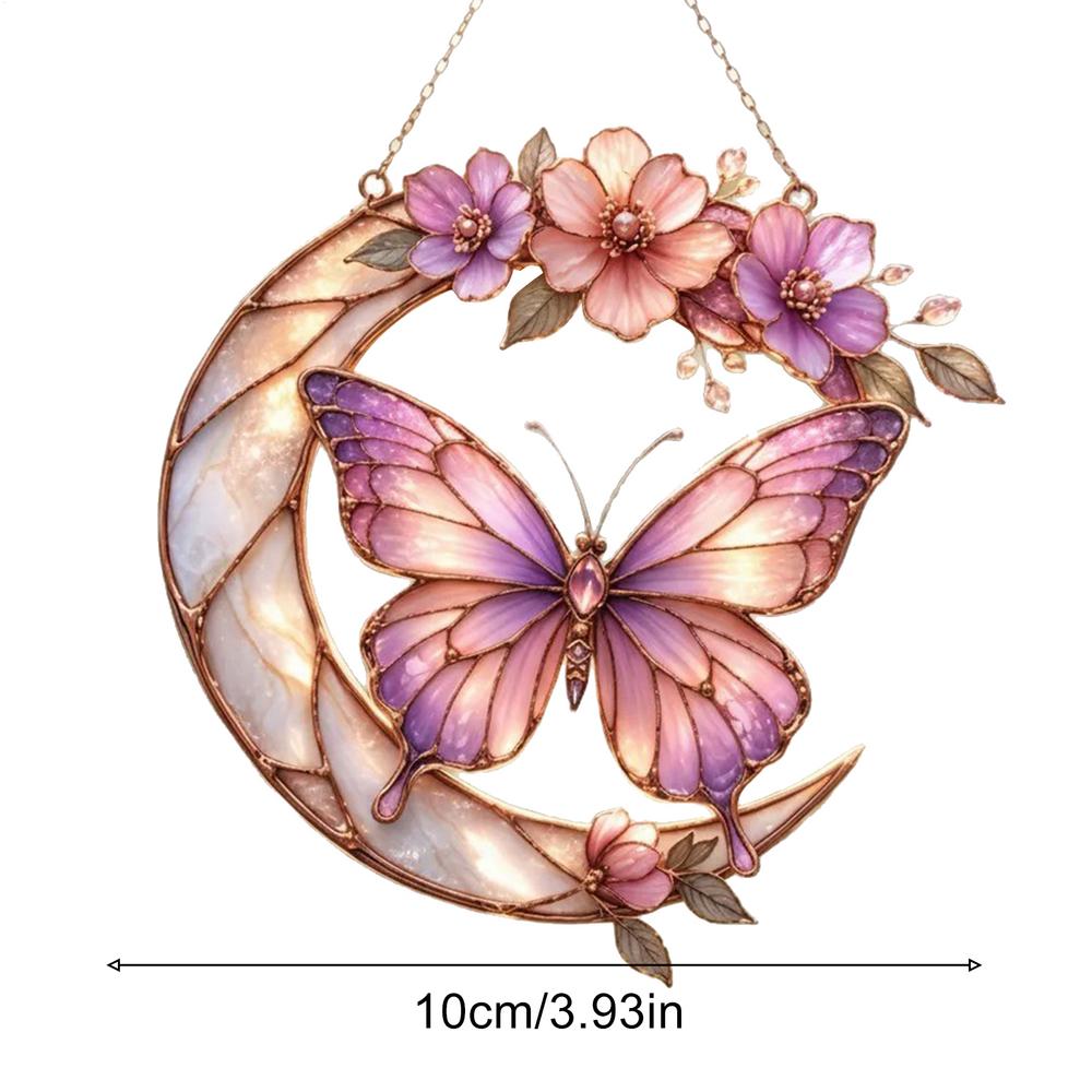 

Butterfly Decor 2D Acrylic Stained Butterfly Pendant Outdoor Wall Art Sunlight Catchers For Backyard Patio Balcony Tree Window