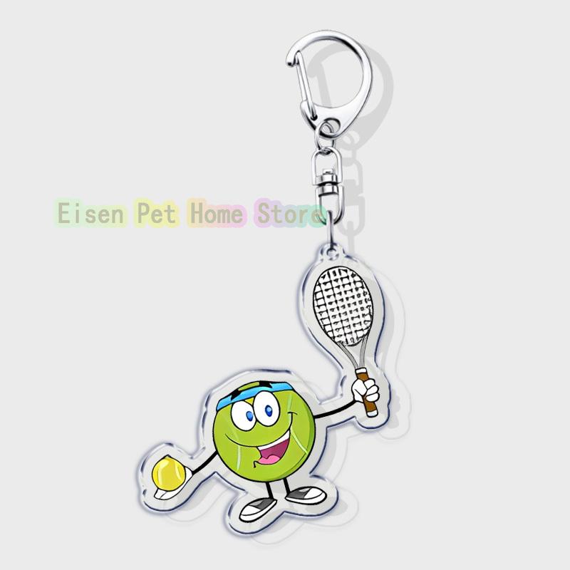 Classic Sports I Love Tennis Keychains for Accessories Bag Hobby Bike Car Keyrings Jewelry Friends Father Boyfriends Gifts