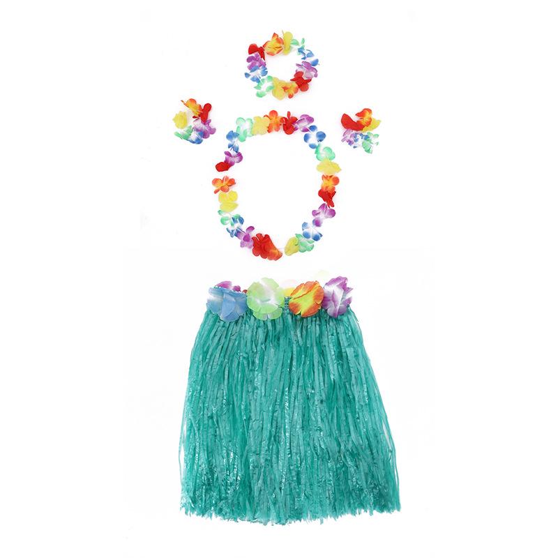 

Hawaiian Hula Skirt & Lei Party Performance Set - 40cm, 5 Pieces 40cm Five-Piece Set