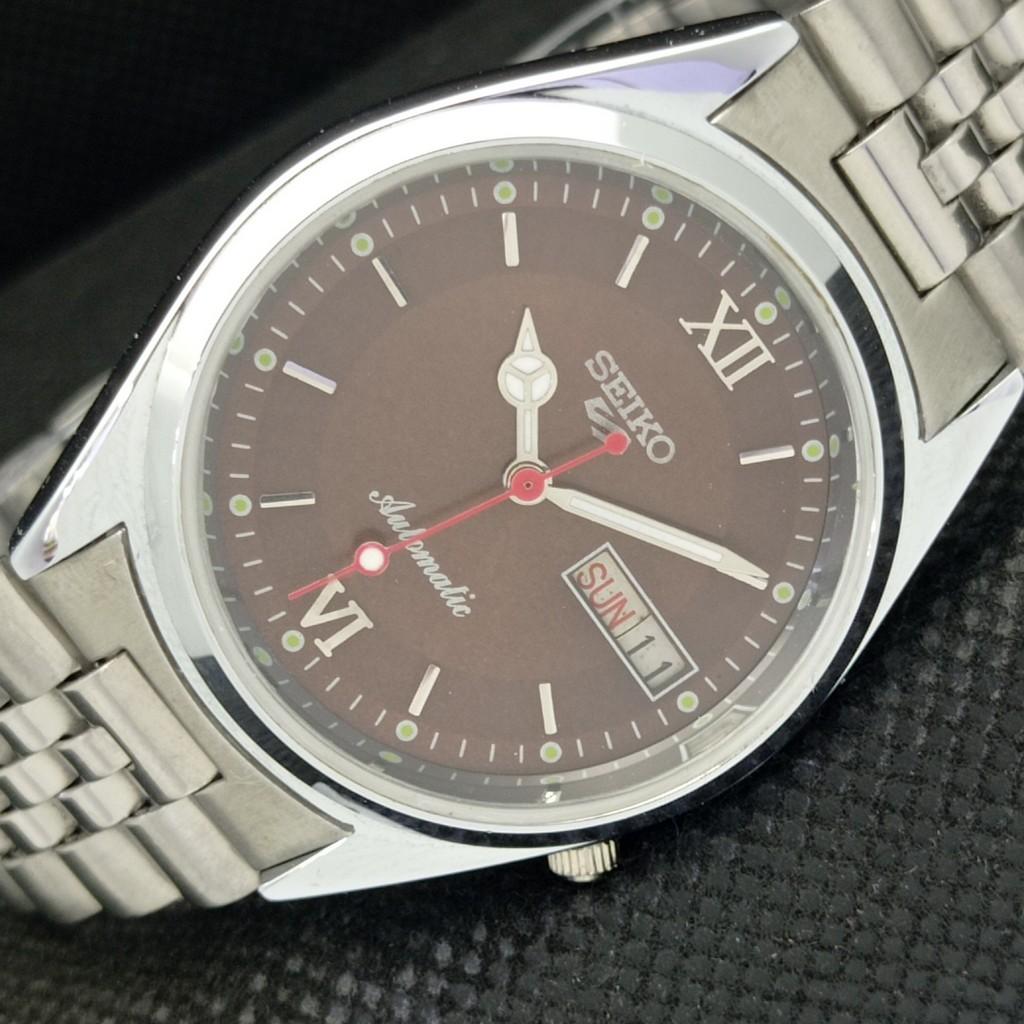 

REFURBISHED VINTAGE SEIKO 5 AUTOMATIC JAPAN MENS D/D BROWN WATCH 587c-a308766-9 SKU587c-a308766