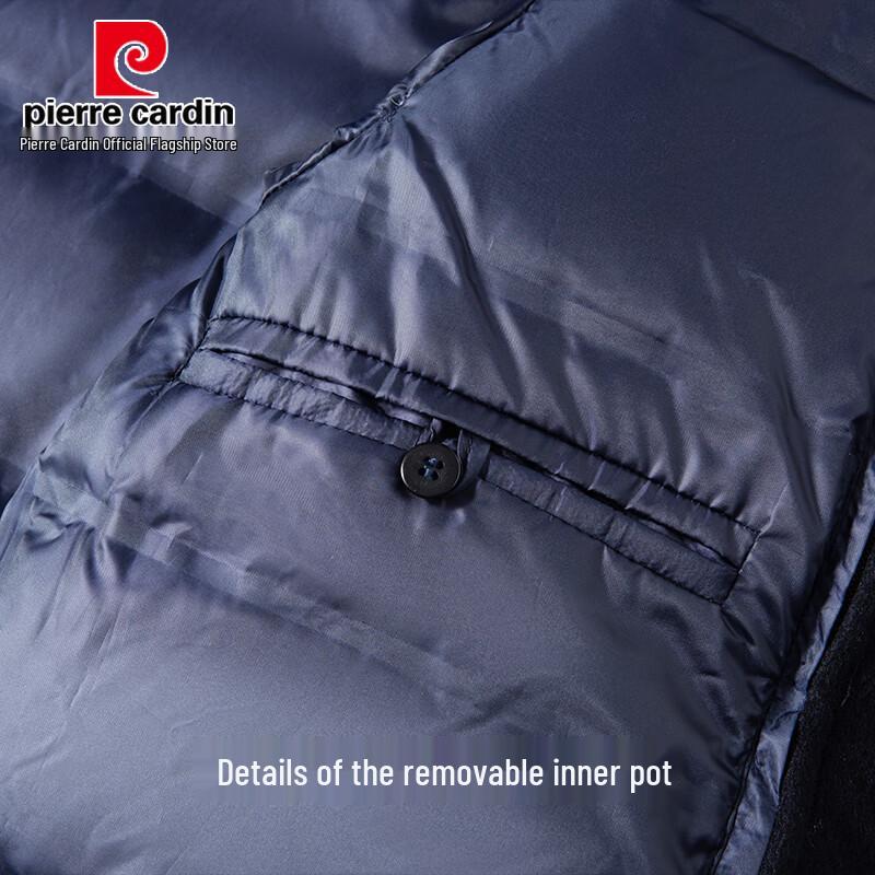 Pierre Cardin Trench da uomo in misto lana e piuma d'oca staccabile