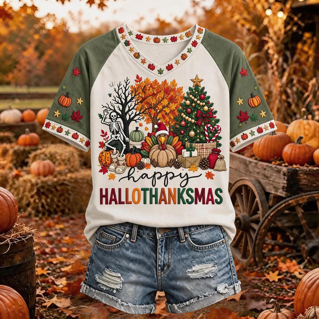 Women's Raglan Short Sleeve T-Shirt for Fall Casual Wear