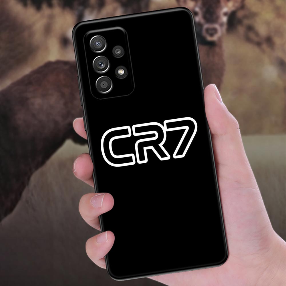 C-R-7 Dark Football Phone Case For Samsung Galaxy A57 A56 A37 A55 A36 5G A26 A54 A52 A35 A34 A25 A17 A16 A15 A07 A06 Soft Cover