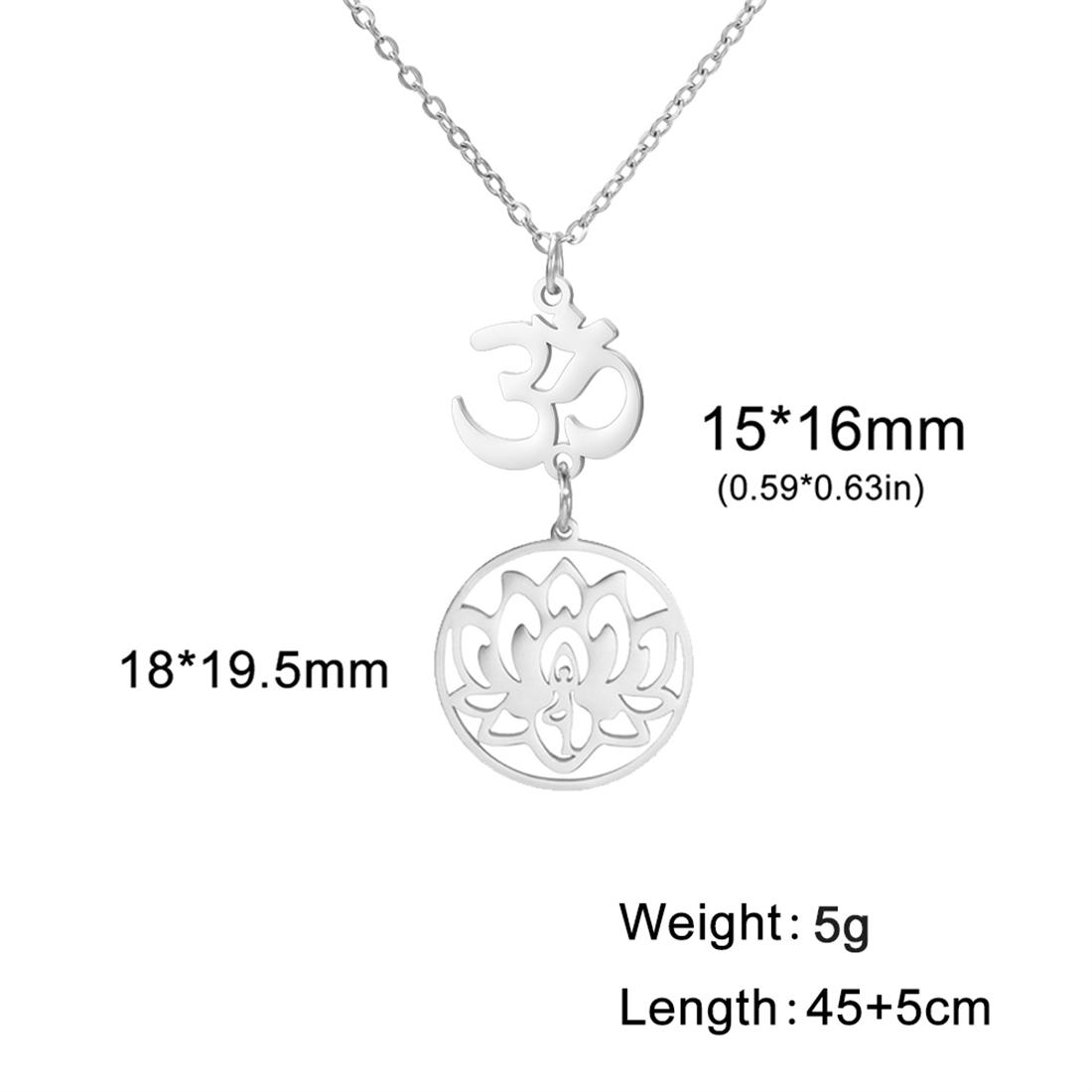 Yoga 7 Chakras Necklaces for Women Buddhist Lotus Pendant Necklace Stainless Steel Meditation Spiritual Jewelry Gift