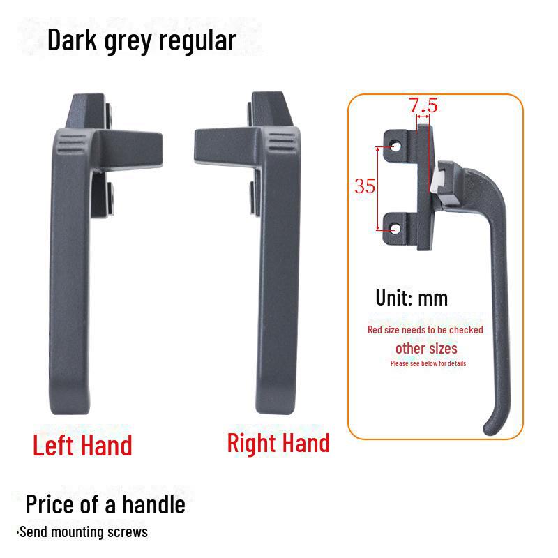 38-Type Aluminum Alloy Window Handle with 7-Shaped Lock Buckle for Doors, Casements, and Curtains