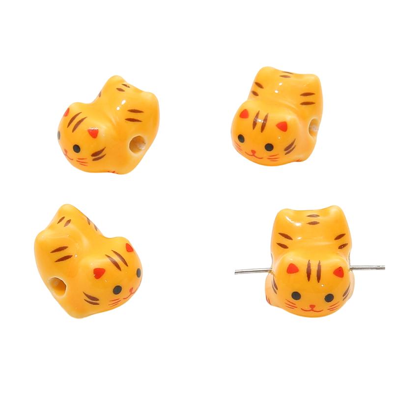 Ceramic Vertical Hole Hand-painted Beads Loose Spacer Charms for DIY Bracelet Necklace Jewelry Making Accessories