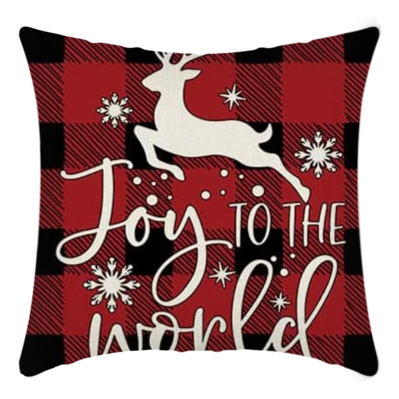 New Christmas Pillowcase Letter Linen Print Home Sofa Pillowcase Bedside Pillowcase
