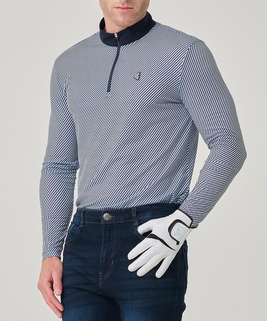 BILTMORE Men'S Golf Two-Tone Print Zip-Up Long Sleeve T-Shirt