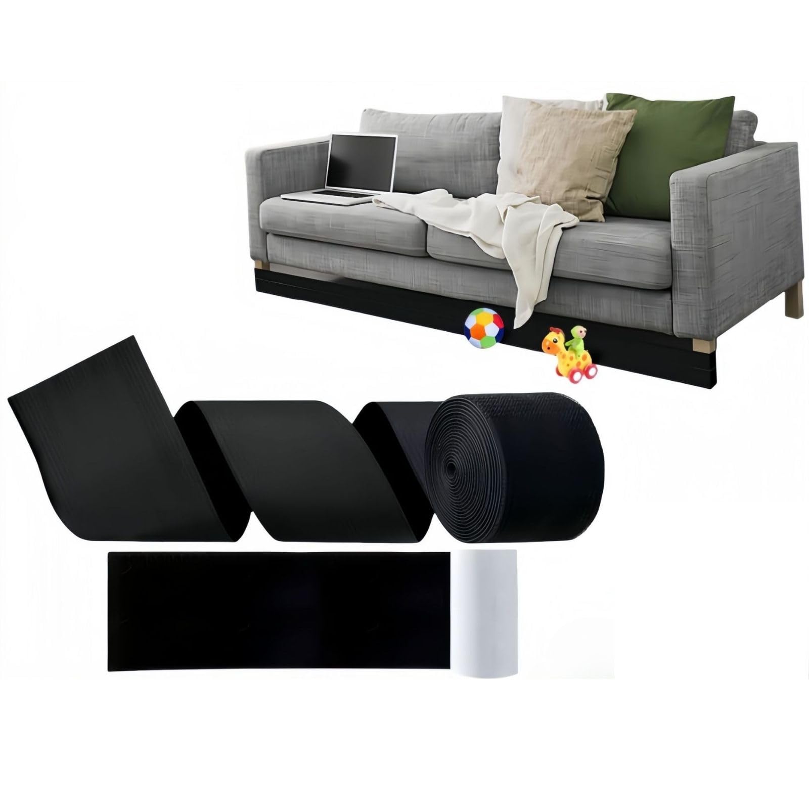 

Life2Kiku Защита от зазоров, Игрушечный барьер для собак и Стопор для стен, Широкая лента 6 м, Блокатор под диван, Защита от проникновения под кровать, Блокатор, Защита под диван, Кошки, чёрный