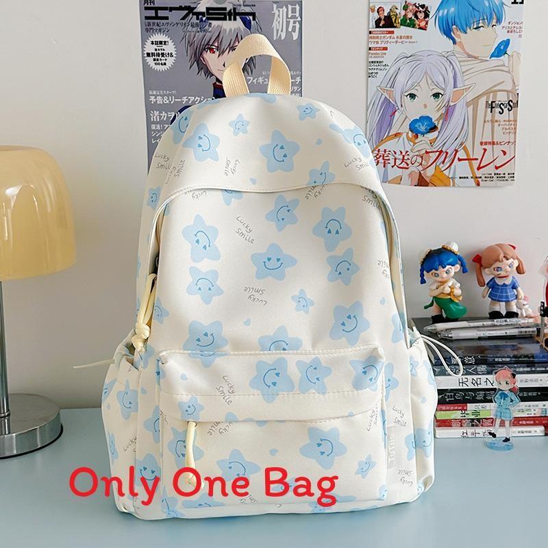 

Star Printed Cute Girl Backpack For School And Daily Use Made Of Nylon S синий