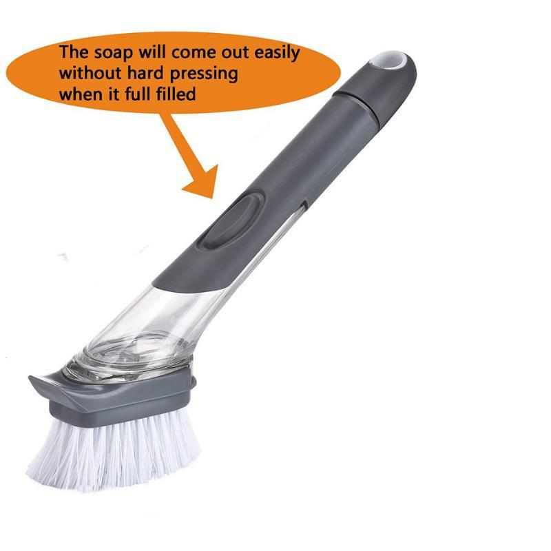 Doppelter Verwendungszweck, Küchenreinigungsbürste, Schrubber, Schüssel, Waschschwamm, automatischer Flüssigkeitsspender, Topfreiniger, Werkzeug