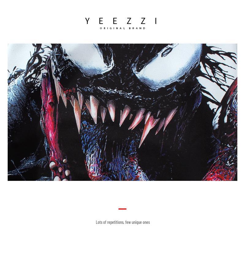 Set mikiny s kapucí a kalhot s digitálním potiskem Žralok Venom - Unisex Podzimní/Zimní Edice pro Pár