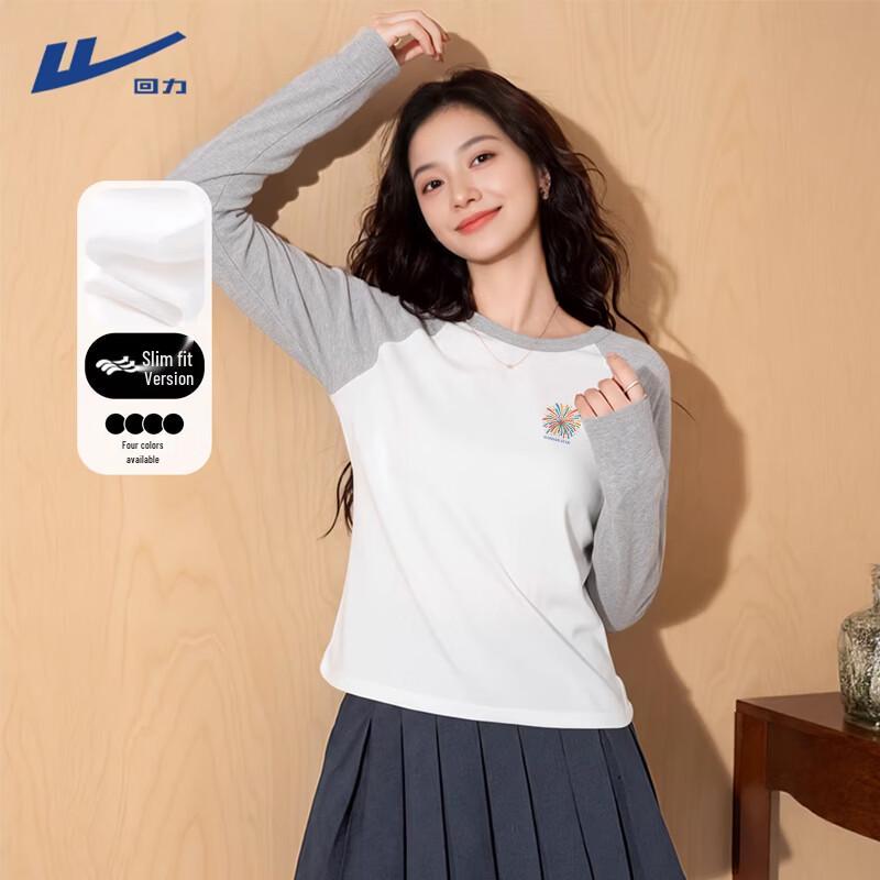 Huili Women s Contrast Raglan Long-Sleeve Polo T-Shirt S