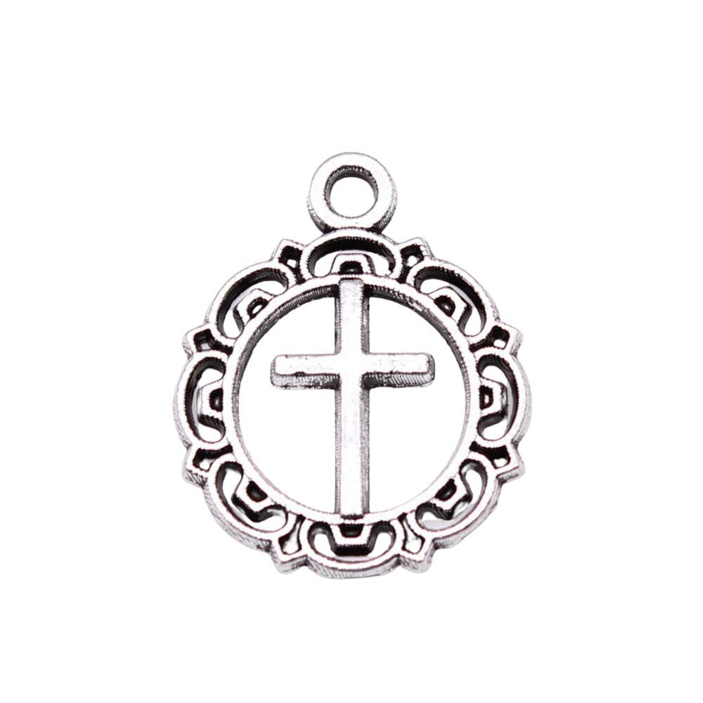 Vintage Cross Charms Multi Color Alloy Pendants For Religious Christian Jewelry