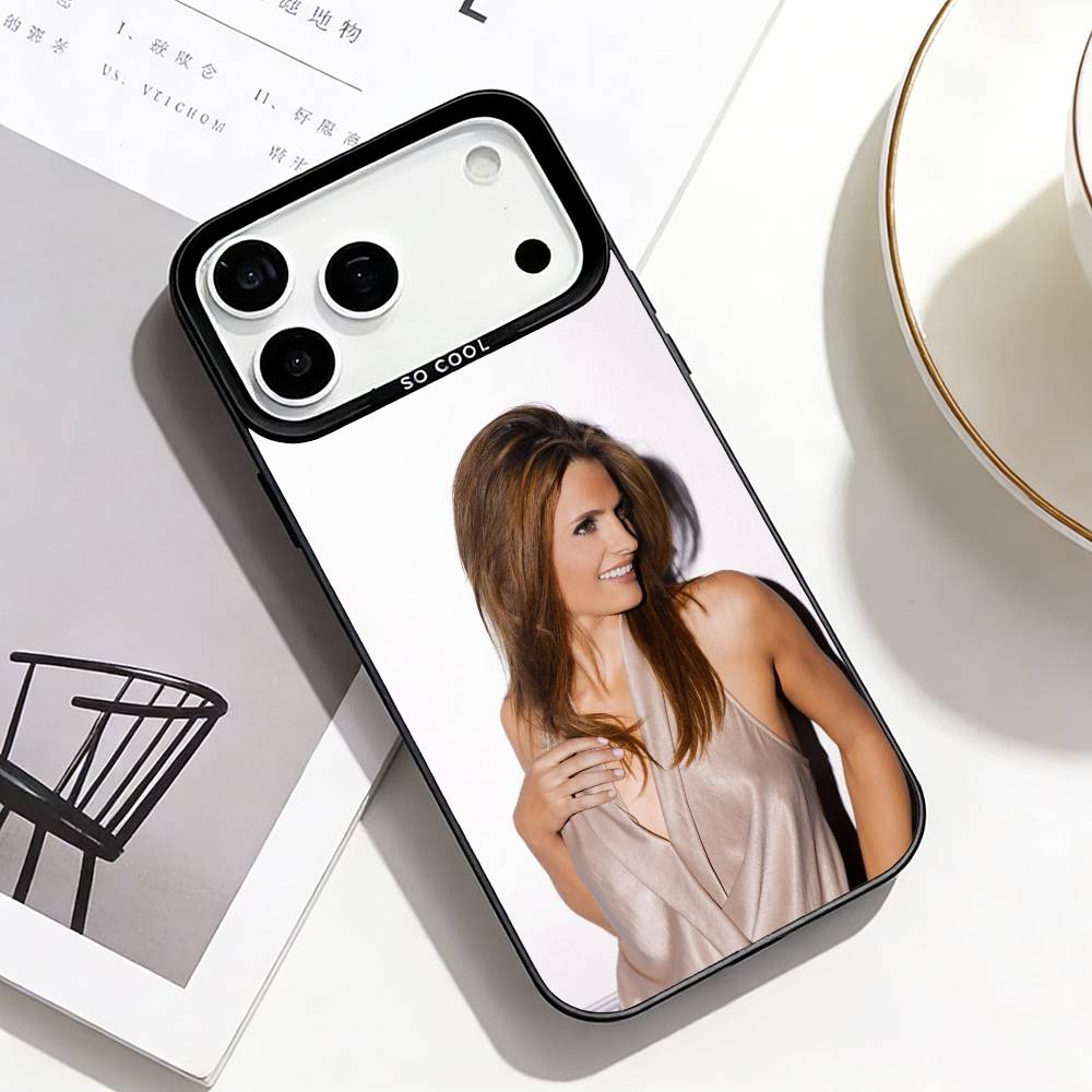 

Detective Chic Look S-Stana Katic Phone Case For iPhone17,16,15,14,13,12,Pro Max Black Colorful Phone case iPhone15