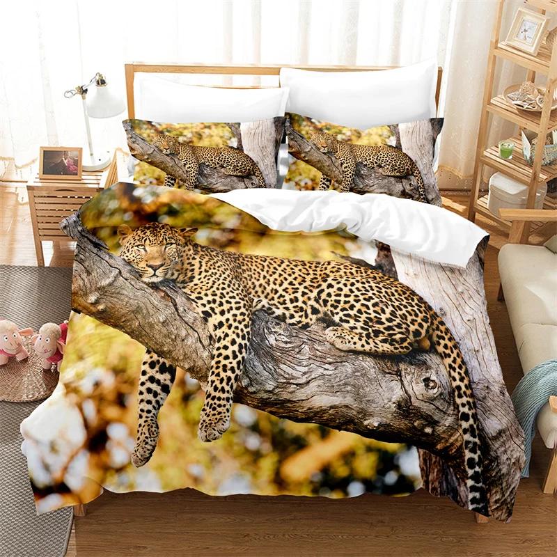 Sexy Black Girl Lion Duvet Cover Set African American Bedding Set Queen Wild Animals Lions Women Room Comforter Cover 3pcs Sets