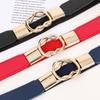 Korean Style Elastic Waist Skirt Hook Leather Belt with Fashion Decoration