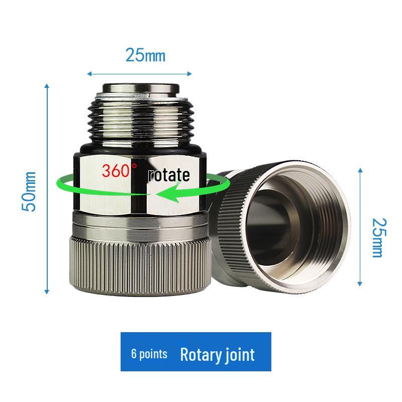 Złącze obrotowe 360° ze stali nierdzewnej i aluminium, pasuje do rur olejowych 1/2", 3/4", 1"