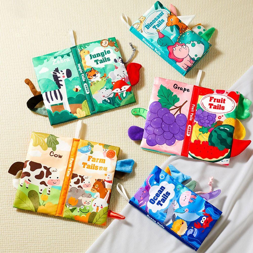 3D Animal Tail Cloth Book Washable Cloth Book Toys Creative Crispy Cloth Book  0-36 Months