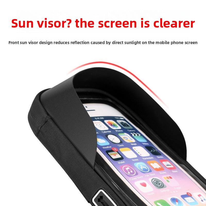 Waterproof phone holder for electric motorcycles, cycling navigation stand, mountain and road bike touch screen phone bag