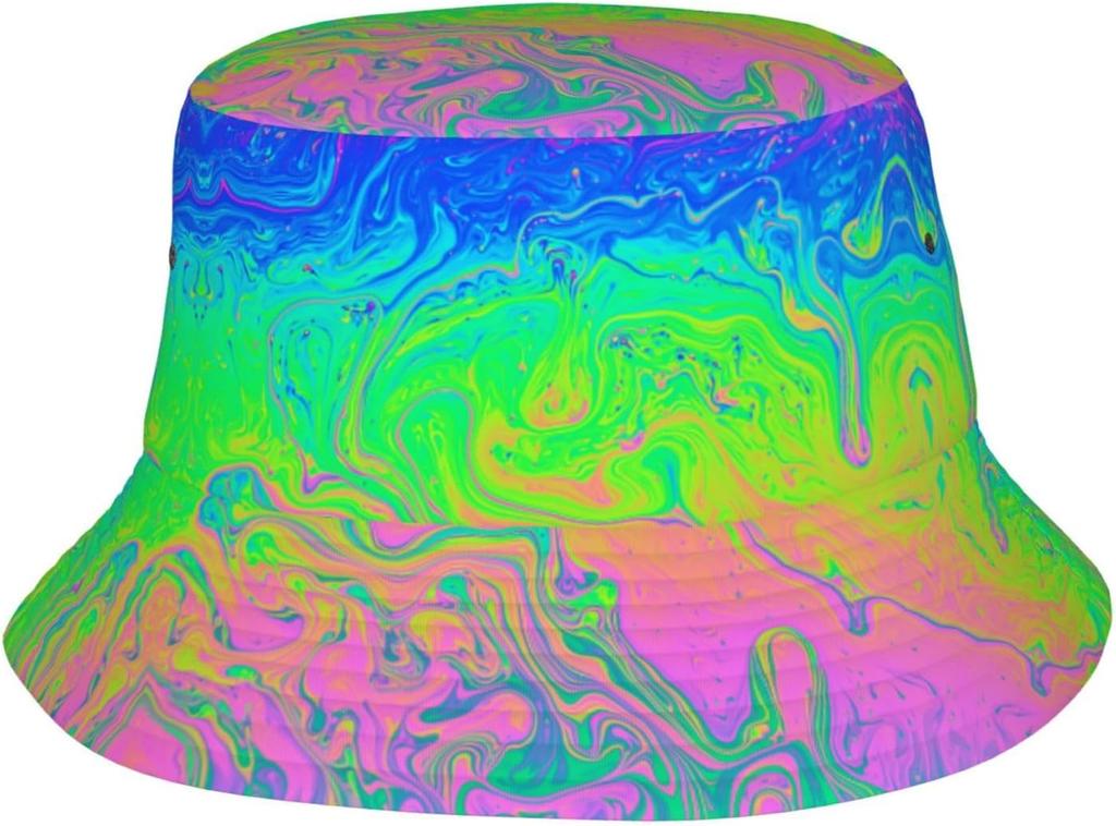 Rainbow Hat Colorful Bucket Hats Packable Travel Beach Sun Hat Wide Brim Fisherman Caps For Women Men
