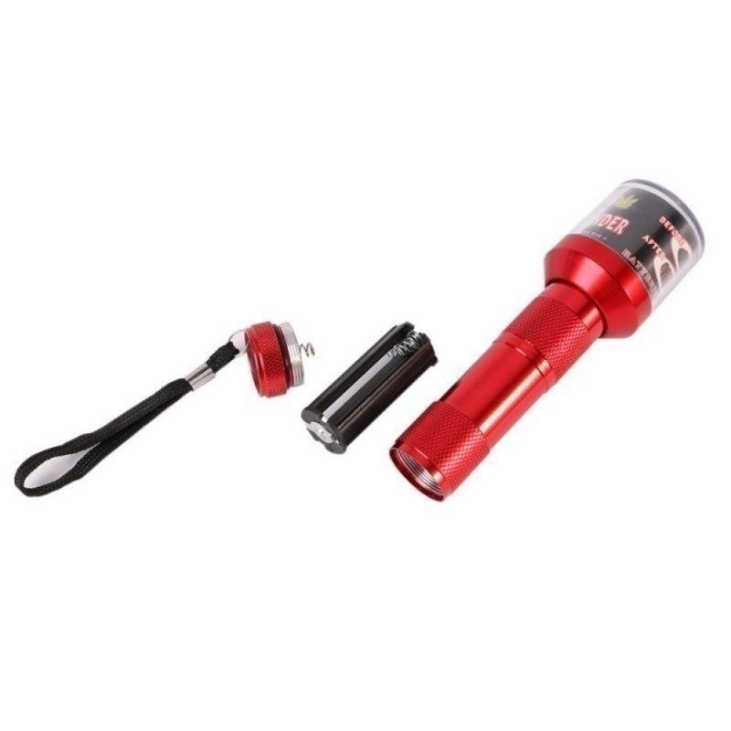 Useful Zinc Alloy Electric Metal Grinder Herb Tabacco Crusher Grinder Cracker Flashlight