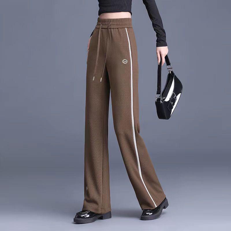 

Women s High Waist Wide-Leg Pants with Side Stripe - Versatile Slimming Design for Spring/Summer 2025 L кавовий