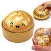 8,5 cm Ny Gyllene Vätskefylld Baozi Squishy Leksak, Stresslindring Avslappnande Fidget med Mini Bulle Tillbehör för Vuxna