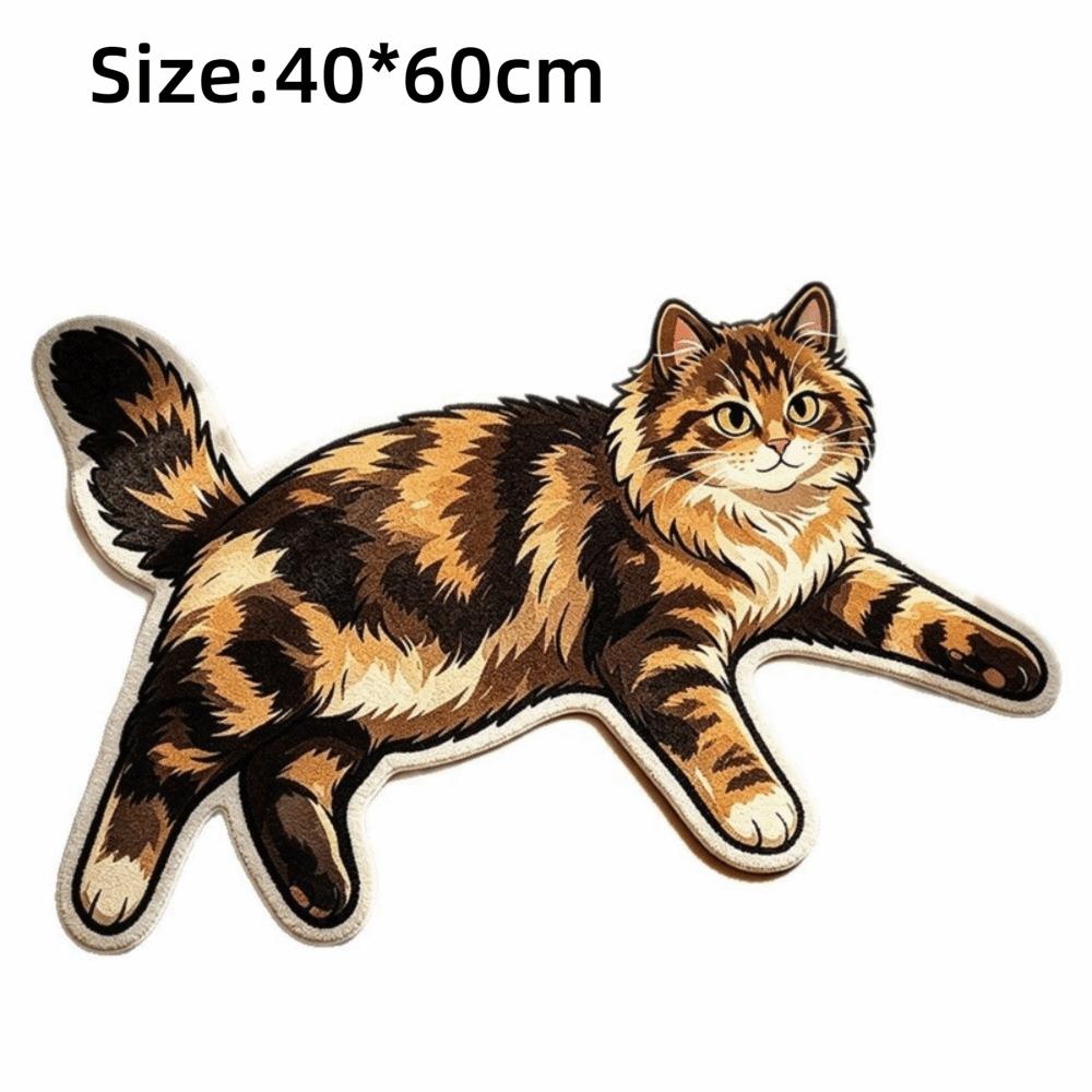 Non Slip Cat Floor Mat Absorbent Bedside Carpet Room Accessory Cat Shaped Rug  Bathroom