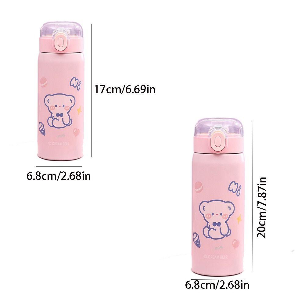 Large Capacity Water Bottle Cartoon Coffee Cup Leak Proof Straw Insulated Cup Kid