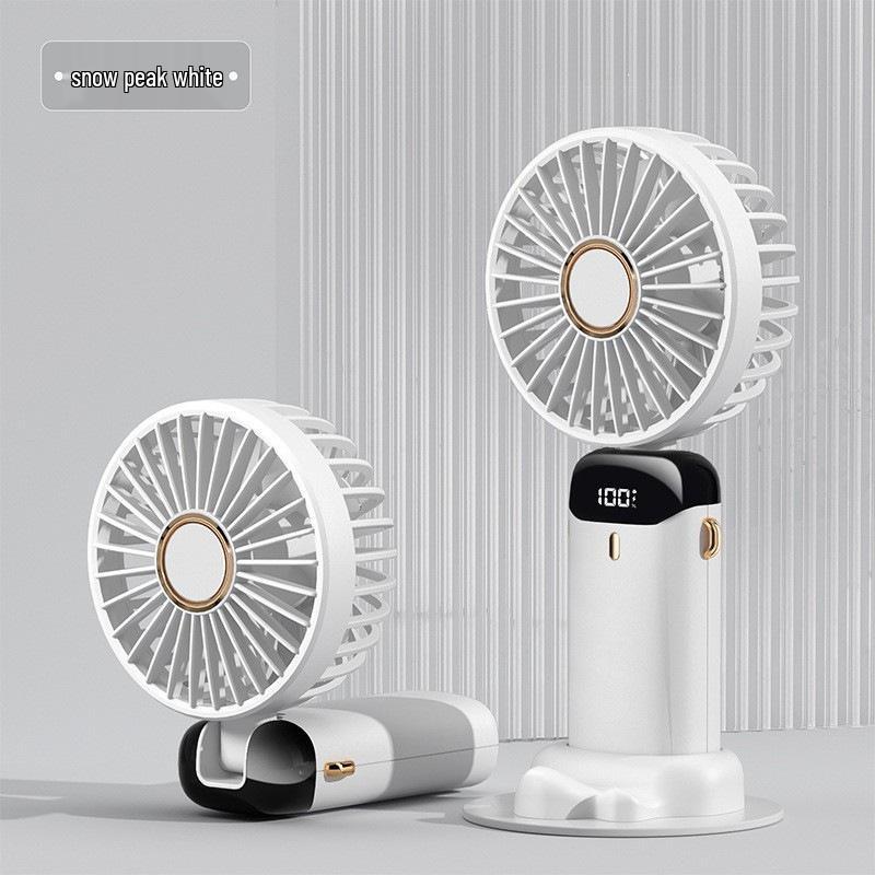 USB Rechargeable Folding Handheld Fan with Digital Display & Aromatherapy 190x90x50