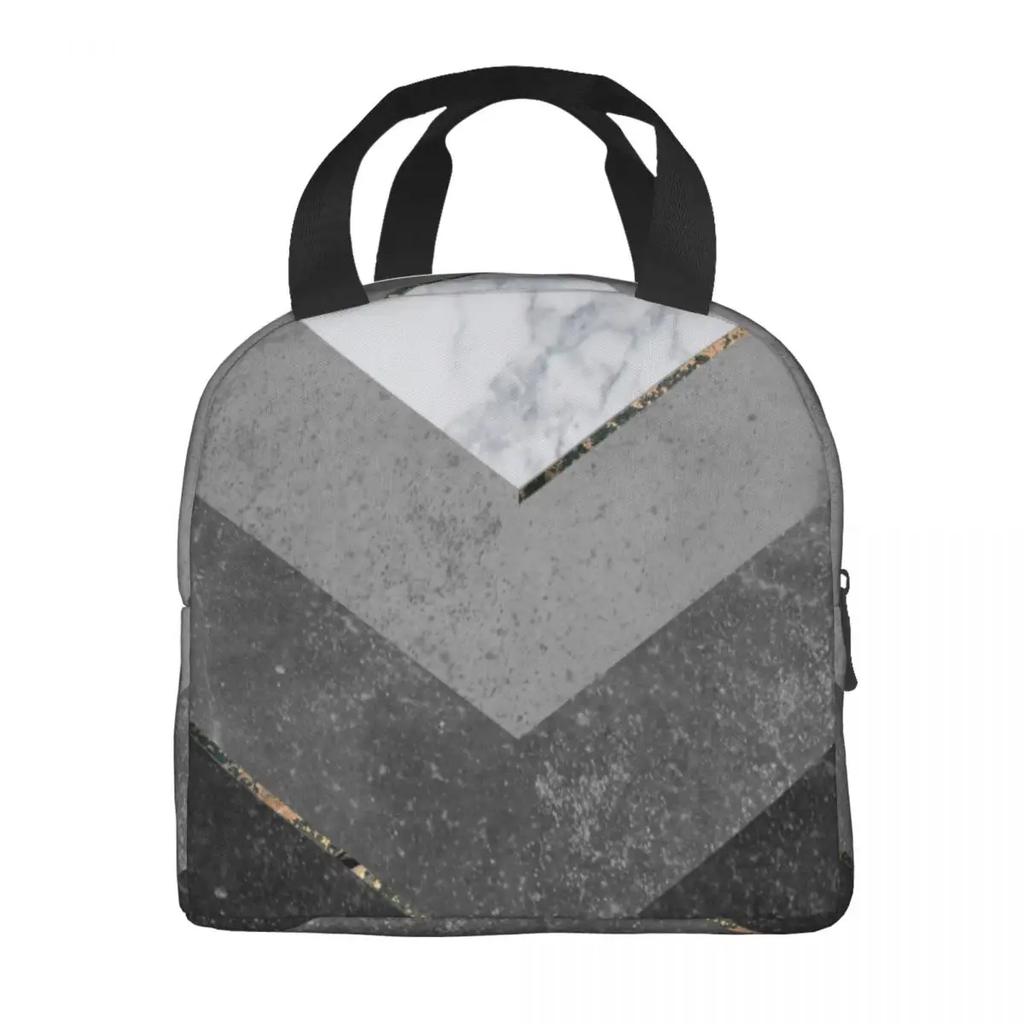 Marmor Grau Kupfer Schwarz Gold Isolierte Lunchtaschen für Frauen Abstraktes Muster Kühltasche Thermische Lebensmittel Lunchbox Kinder Schule Kinder
