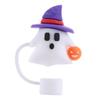 5-1pc Halloween Silicone Straw Covers Dust-Proof Cute Cartoon Straw Caps Funny Tumbler Straw Plugs for Stanle y 30/40 OZ Cups
